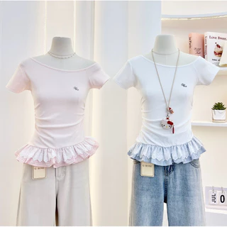 G-rose เสื้อแขนเฉียง แต่งชายระบาย