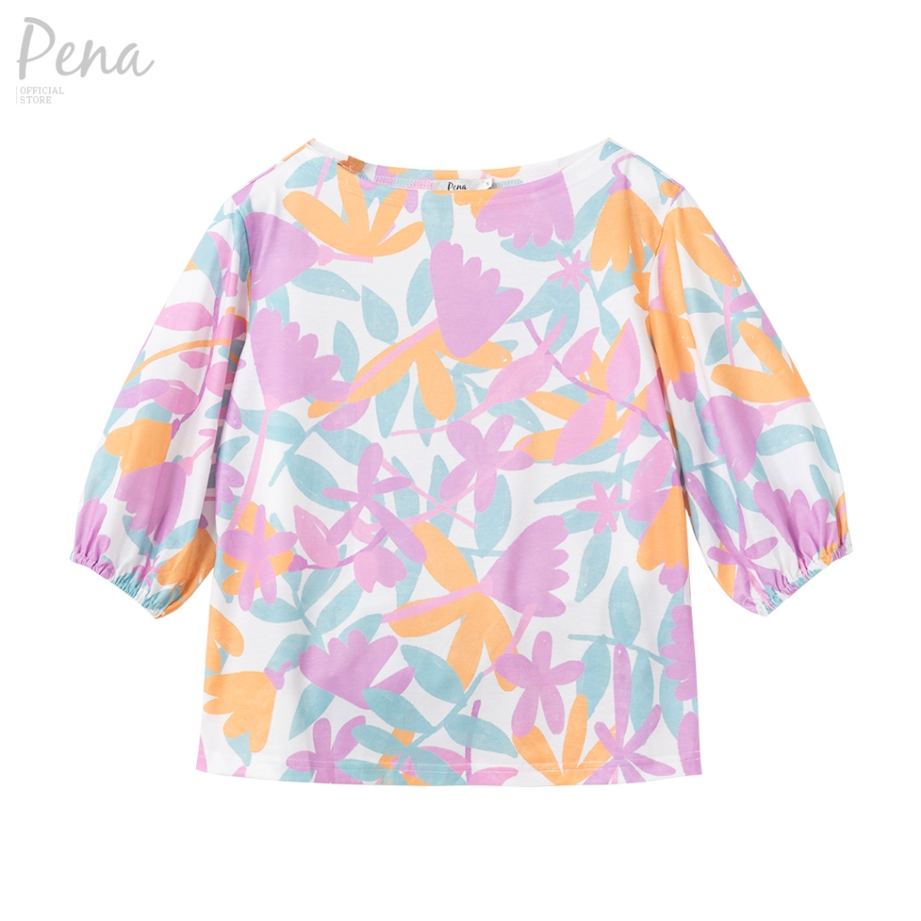 Pena House بلوزة بكتف مكشوف وأكمام 3/4 بالزهور — صورة 4