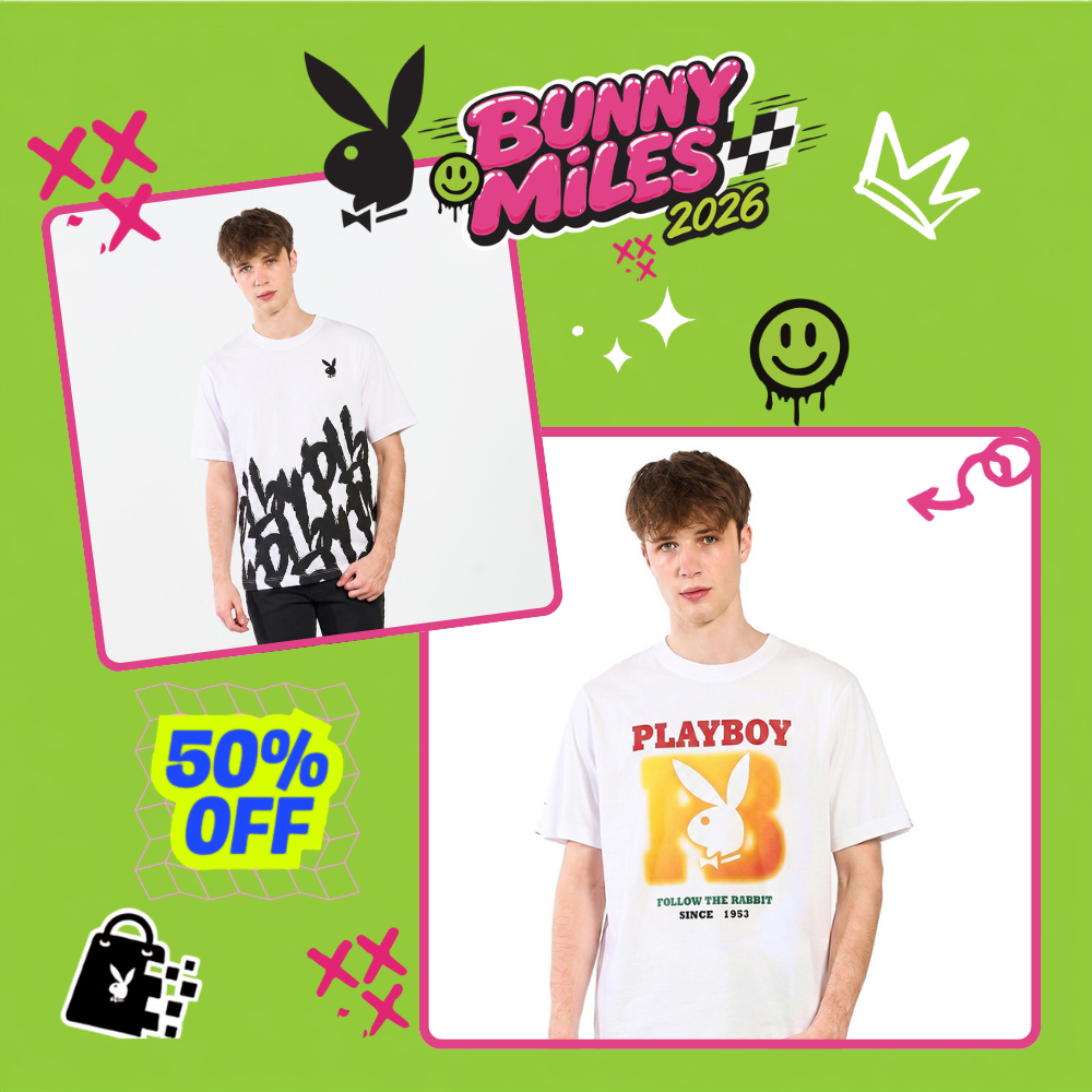 PLAYBOY 05PB เสื้อยืด   เสื้อผ้าผู้ชาย/เสื้อ/เสื้อยืดสีขาว รุ่น P1MT265TB049 P1MT265TB050 P1MT265TB062
