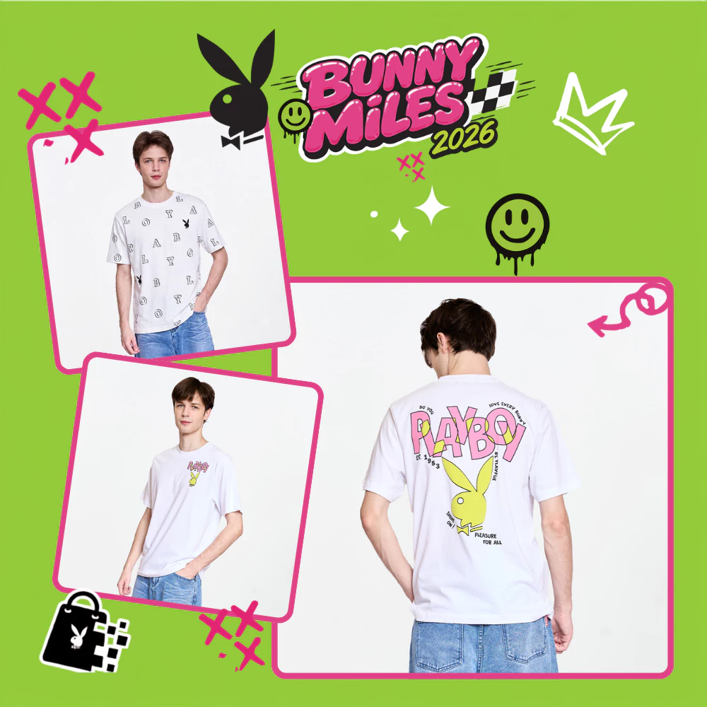 PLAYBOY 06PB เสื้อยืด เสื้อผ้าผู้ชาย/เสื้อ/เสื้อยืดสีชมพู รุ่น P1MT265TB032PK