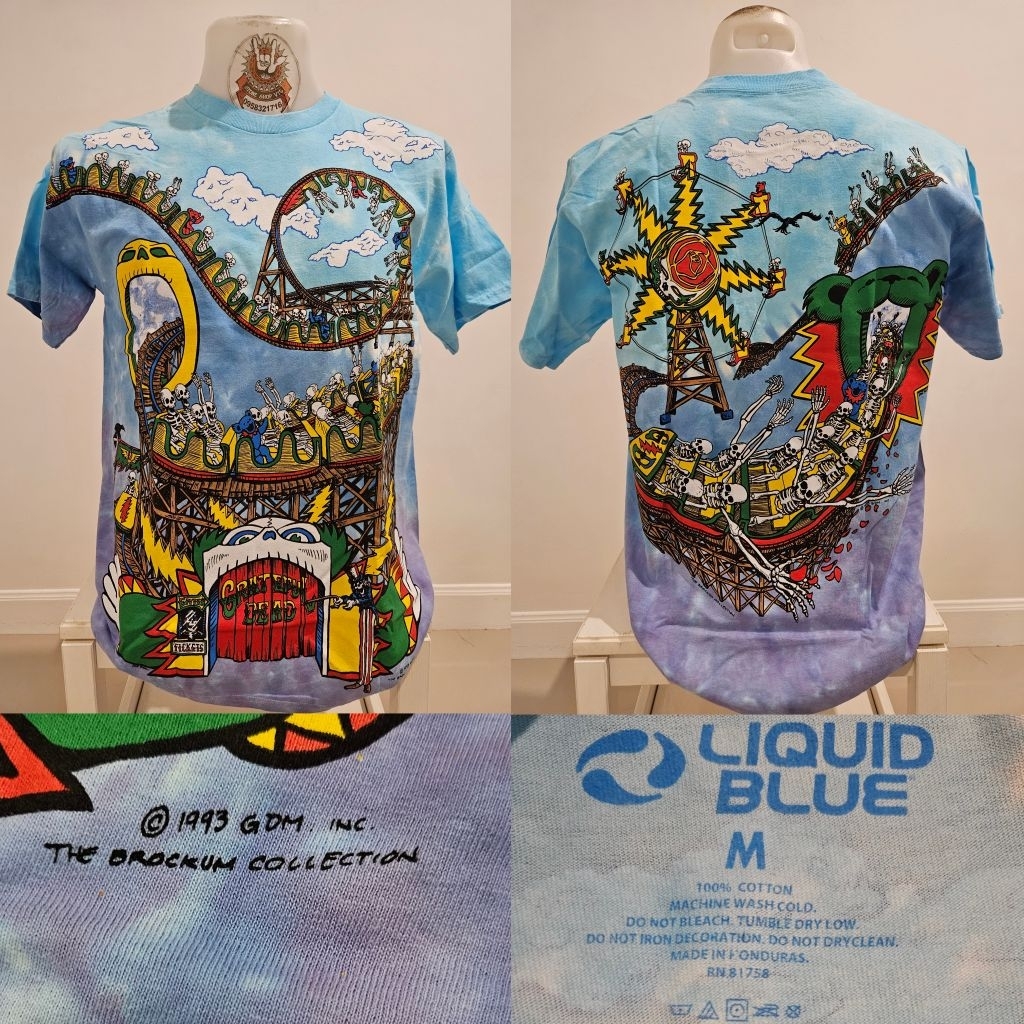 Liquid blue Grateful Dead OVP Vintage เสื้อมัดย้อม งานลิขสิทธิ์แท้ มือ1 ลิขขวิดบลู