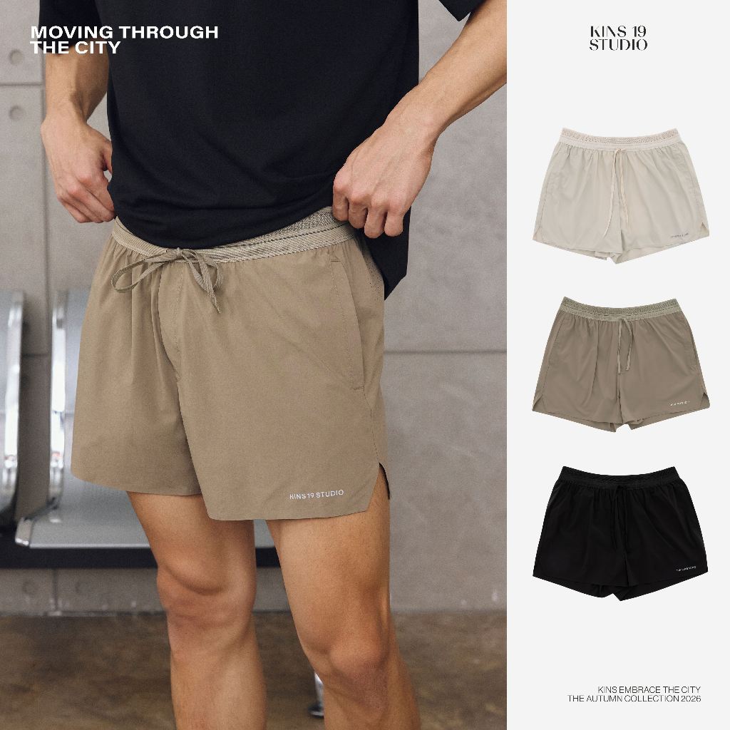 KINS 19 STUDIO | KINS The Miles Shorts กางเกงวิ่งผู้ชาย กางเกงกีฬา แห้งไว ใส่ออกกำลังกาย [K023]