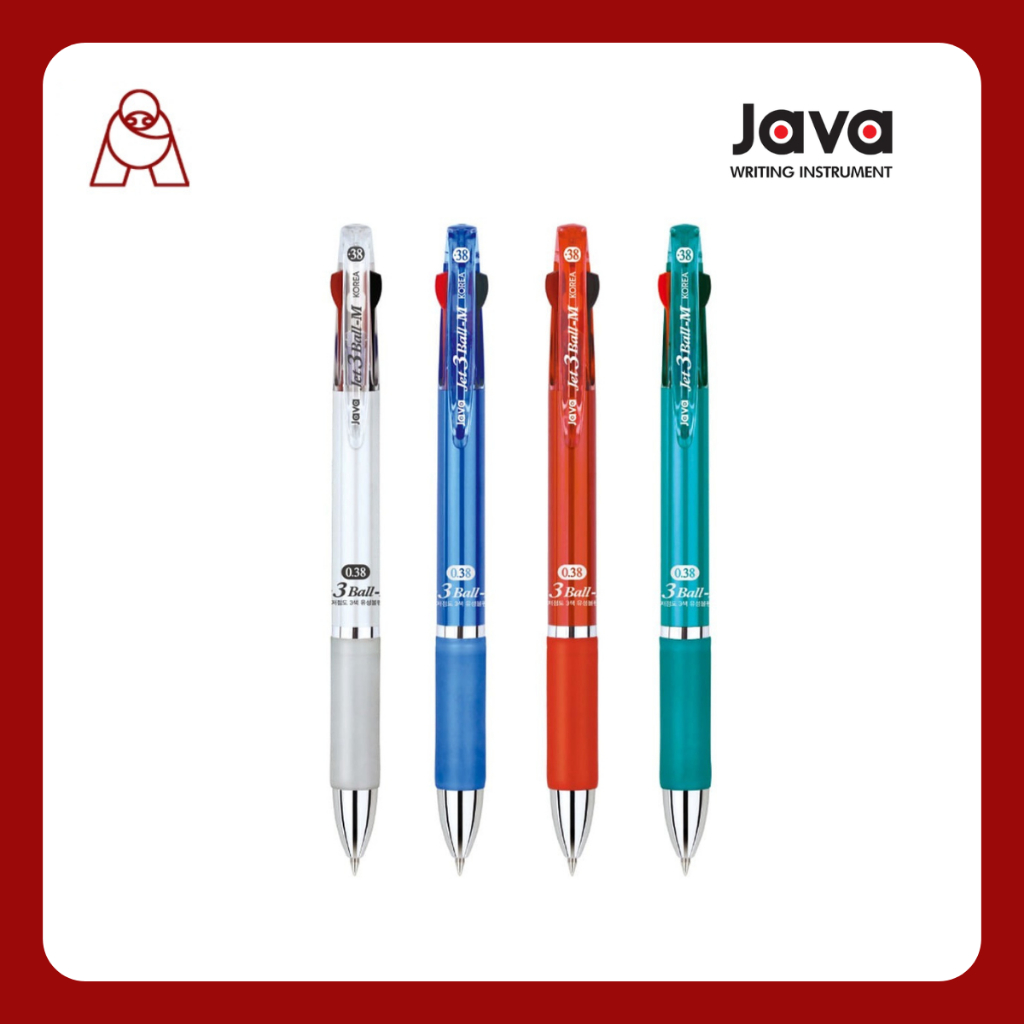 ๋Javapen ปากกาลูกลื่น 3 ระบบ Jet 3 ball M   ขนาด 0.38 มม. เปลี่ยนไส้ได้
