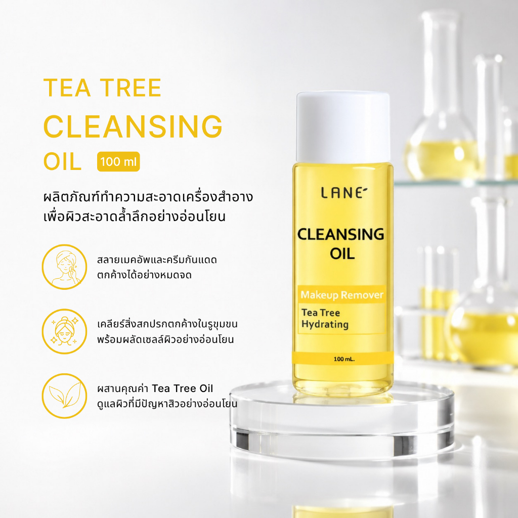 LANE’ คลีนซิ่งออยล์ TEA TREE CLEANSING OIL 100 ml