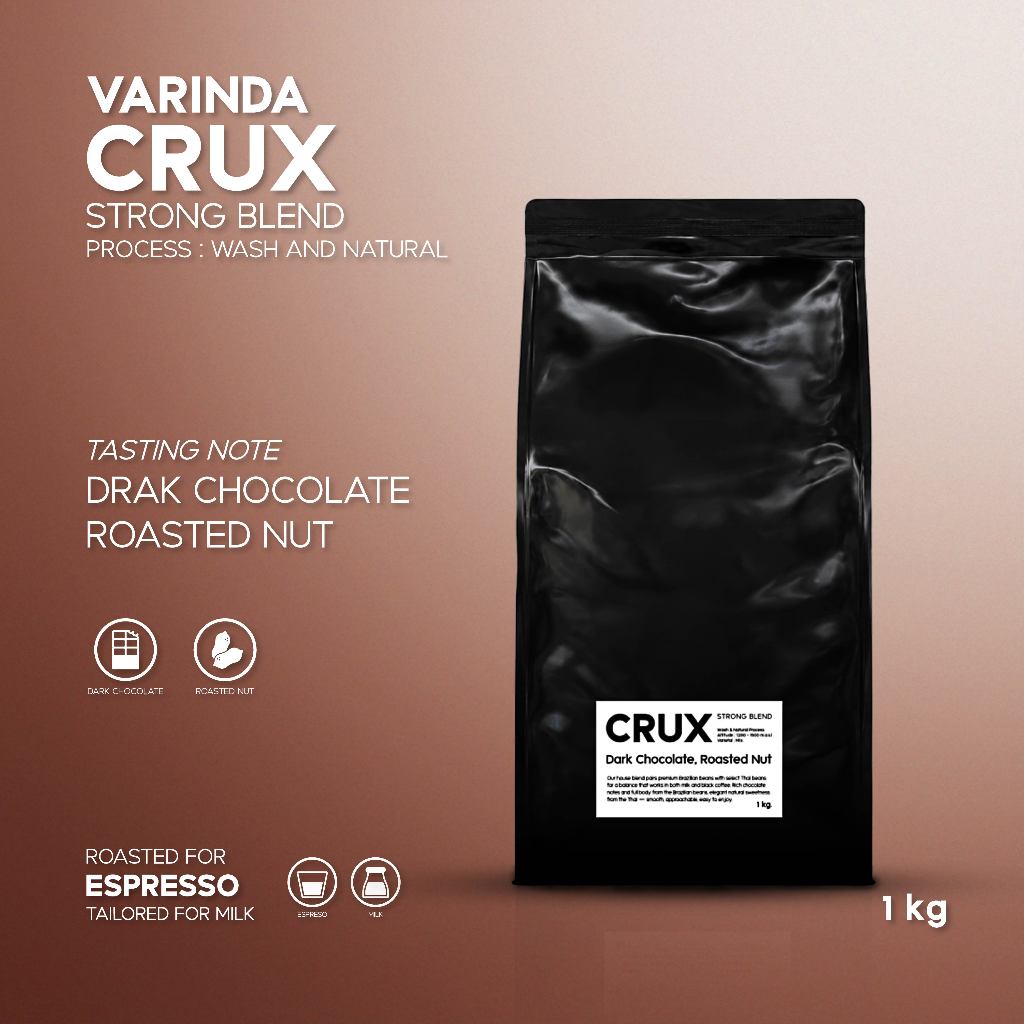 เมล็ดกาแฟ Espresso Brazil Blend คั่วกลาง-เข้ม 1kg | CRUX House Blend - Varinda Coffee Roaster
