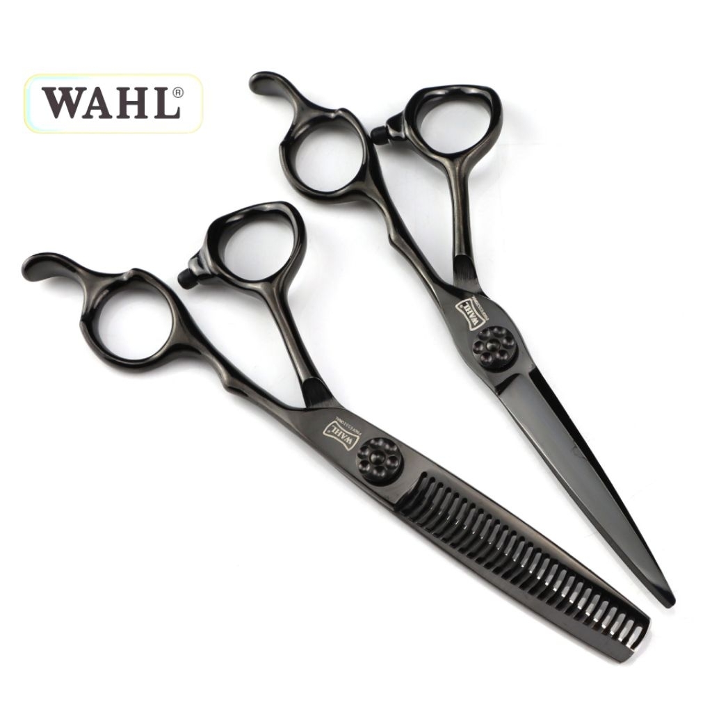 ถูก/แท้ กรรไกรตัดผม ขนาด6 นิ้ว WAHL 1คู่ สีดำ (ซอย20%)
