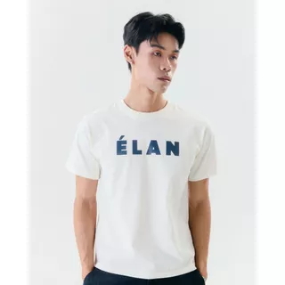 STUDIO UNKNOWN - (UNISEX) ÉLAN Regular Typo Regular T-shirt เสื้อยืดคอกลมสกรีนลาย Typography