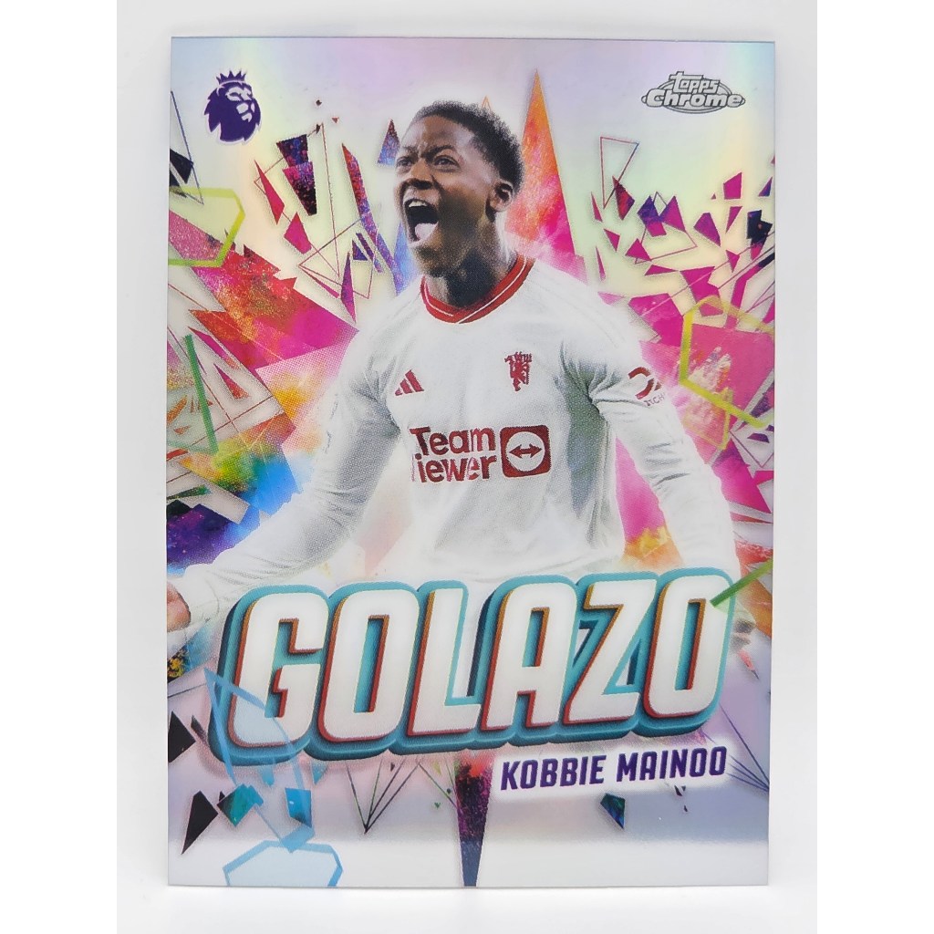 Kobbie Mainoo Golazo การ์ดฟุตบอล (Topps Chrome) ของแท้100% ภาพถ่ายจากสินค้าจริง