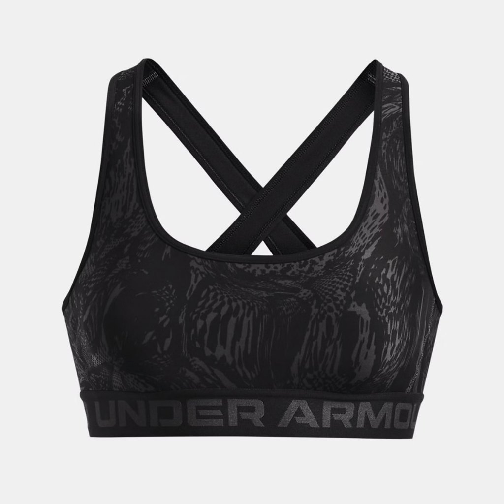 UNDERARMOUR บราสำหรับใส่ฟิตเนส เทรนนิ่งผู้หญิง รุ่น DFO Crossback Mid Printed /1376436 (012)