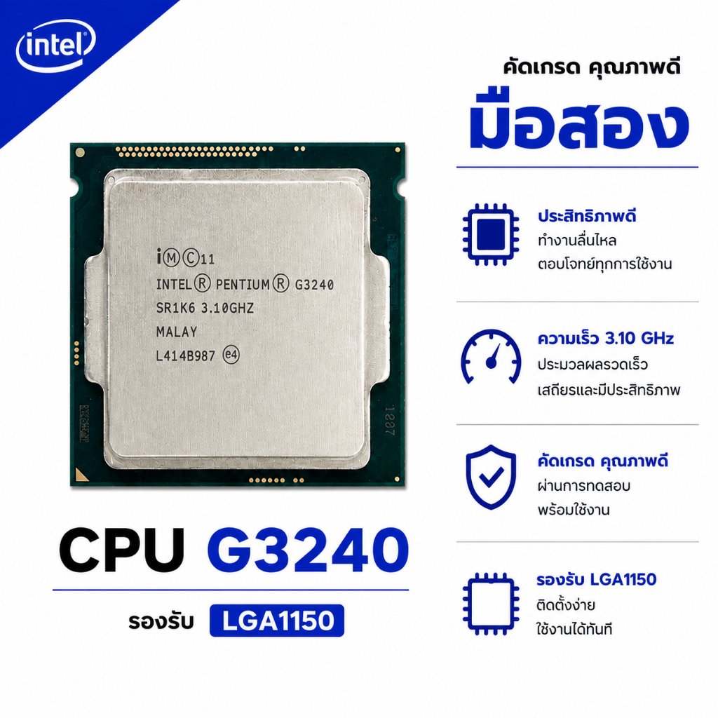 ⚡️มีส่งด่วนภายในวัน⚡️CPU INTEL PENTIUM G3240 LGA1150 3.10GHZ