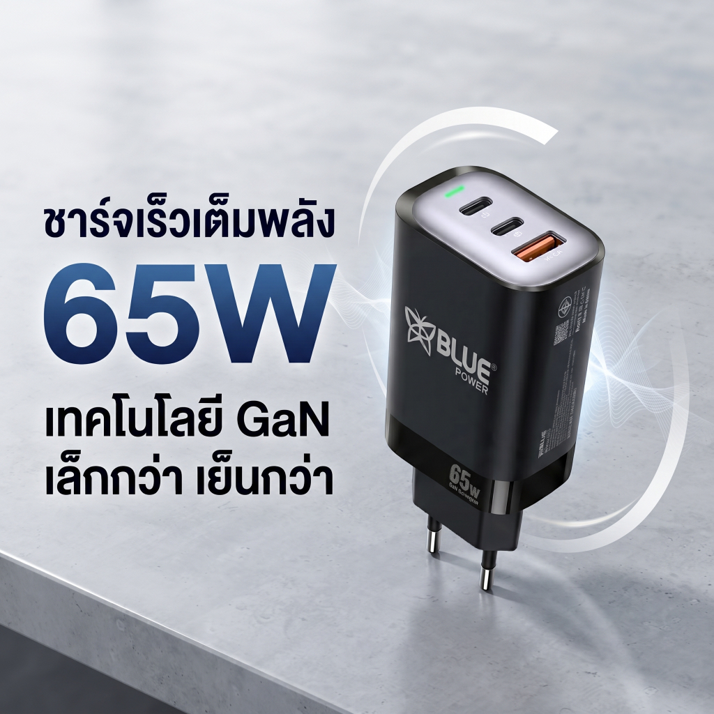 หัวชาร์จเร็ว 65W BLUEPOWER PW-BP65
