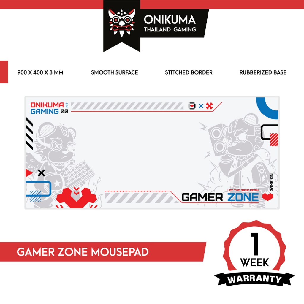 ONIKUMA Gamer Zone Mousepad แผ่นรองเม้าส์เกมมิ่้ง ผิว Balance ขนาดใหญ่