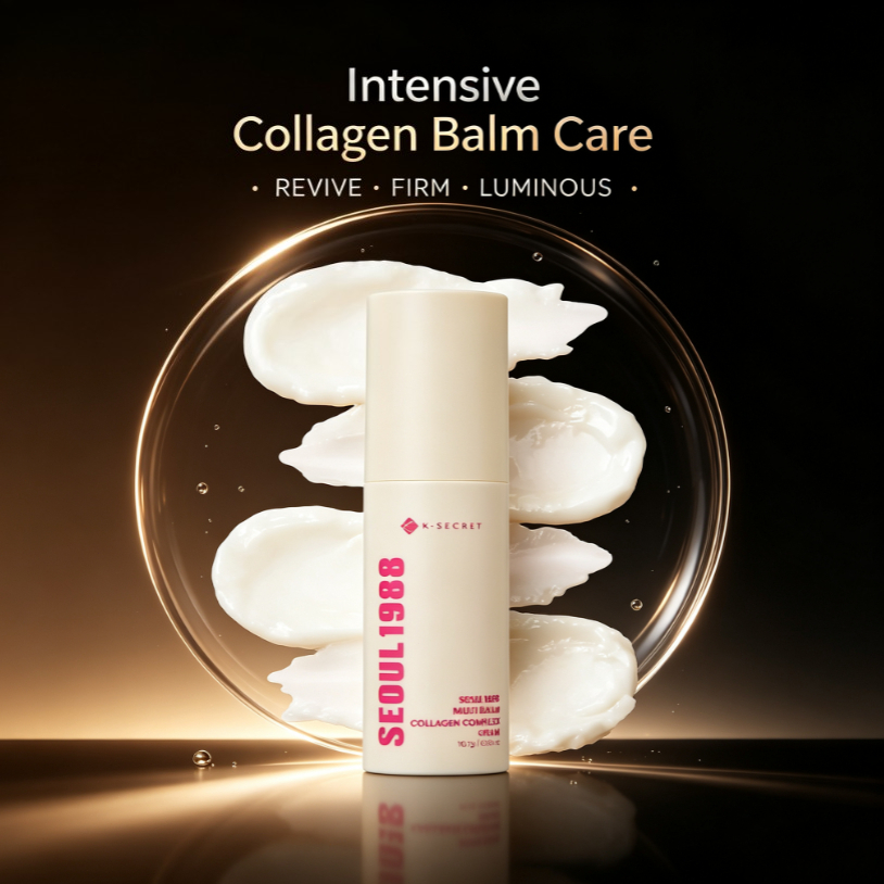 K‑SECRET SEOUL 1988 Collagen Multi Balm 10.7g บาล์มสติ๊กบำรุงหลายส่วน คอลลาเจน7ชนิด น้ำมันพืช ลูกพลั