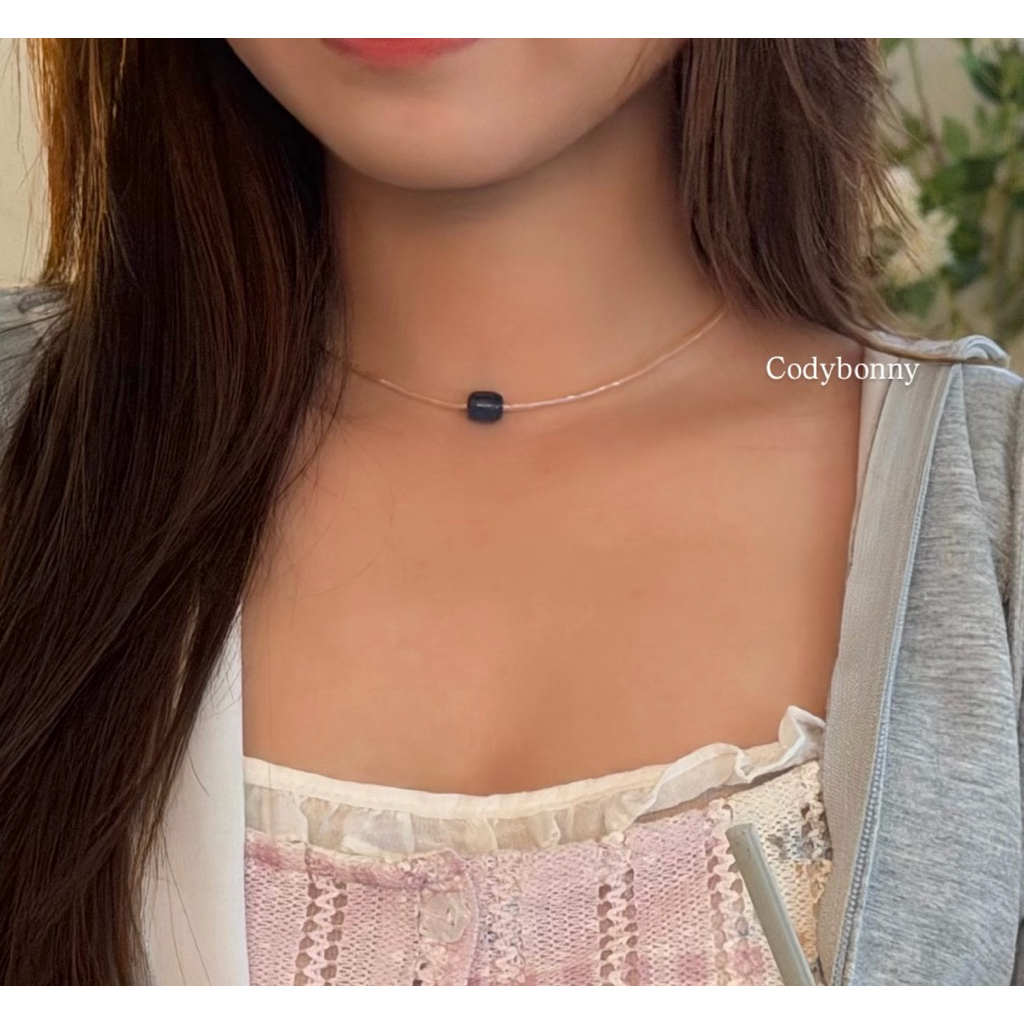 สร้อยคอลูกปัด Pink Crystal |Necklace
