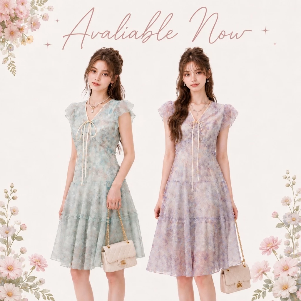 DR0603 LABELLE รุ่น Bebetie Long Dress เดรสยาวละมุน น่ารัก