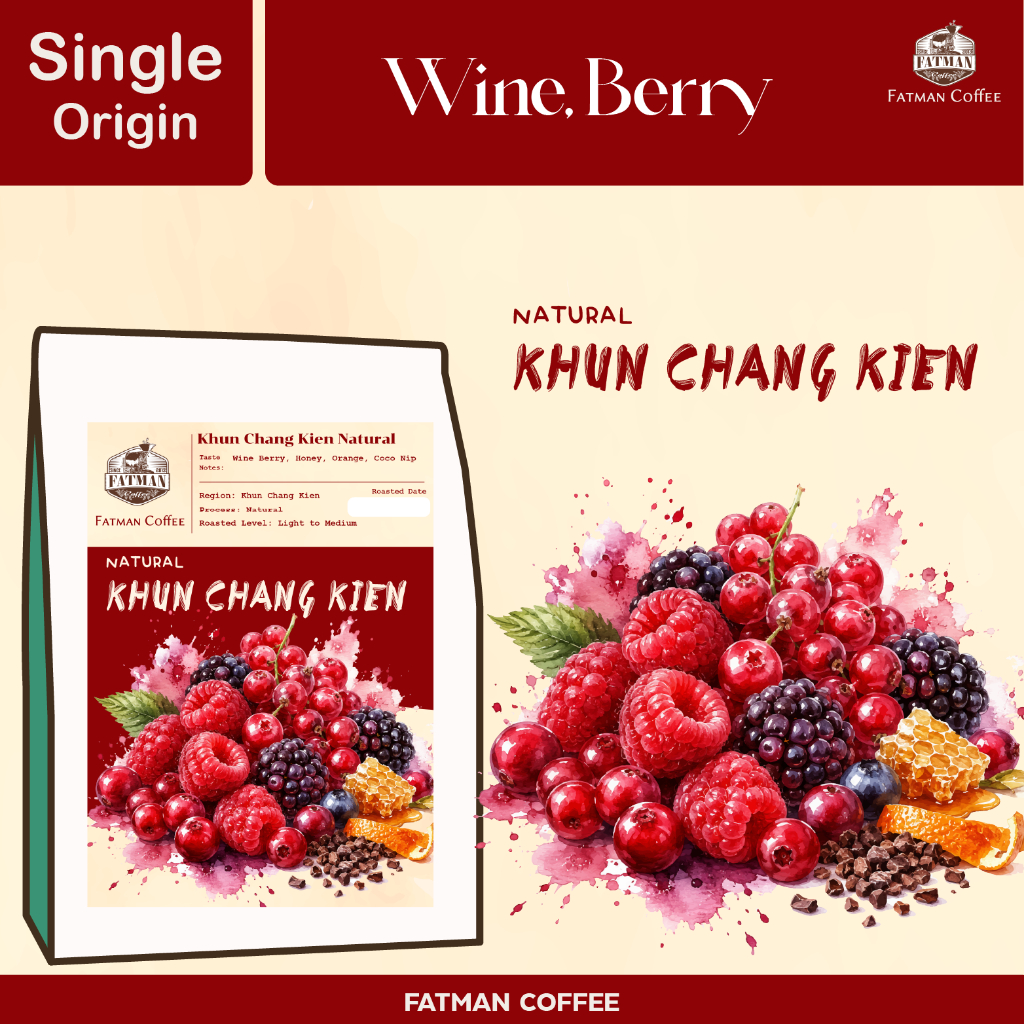 เมล็ดกาแฟคั่วอ่อนไปกลาง Khun Chang Kien Natural