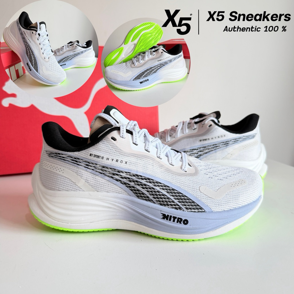 PUMA ของแท้ 100% Velocity NITRO 3 Hyrox สีขาวฟ้า สุดละมุนนน
