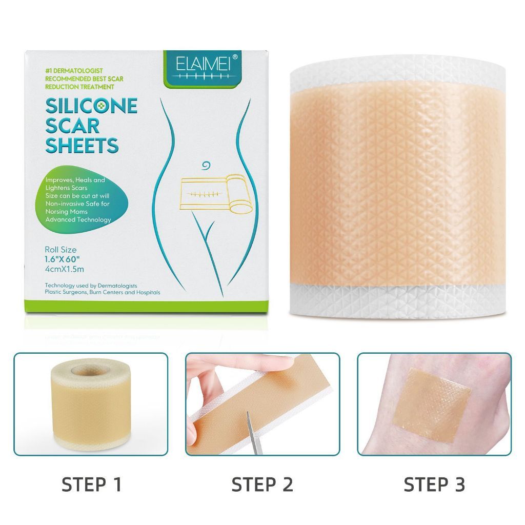 ELAMEI Silicone scar sheets ลดรอยแผลเป็น แผ่นแปะลดรอยแผลเป็น ลบรอยแผลเป็น แผ่นแปะแผลเป็น แผ่นซิลิโคนปิดแผลเป็น