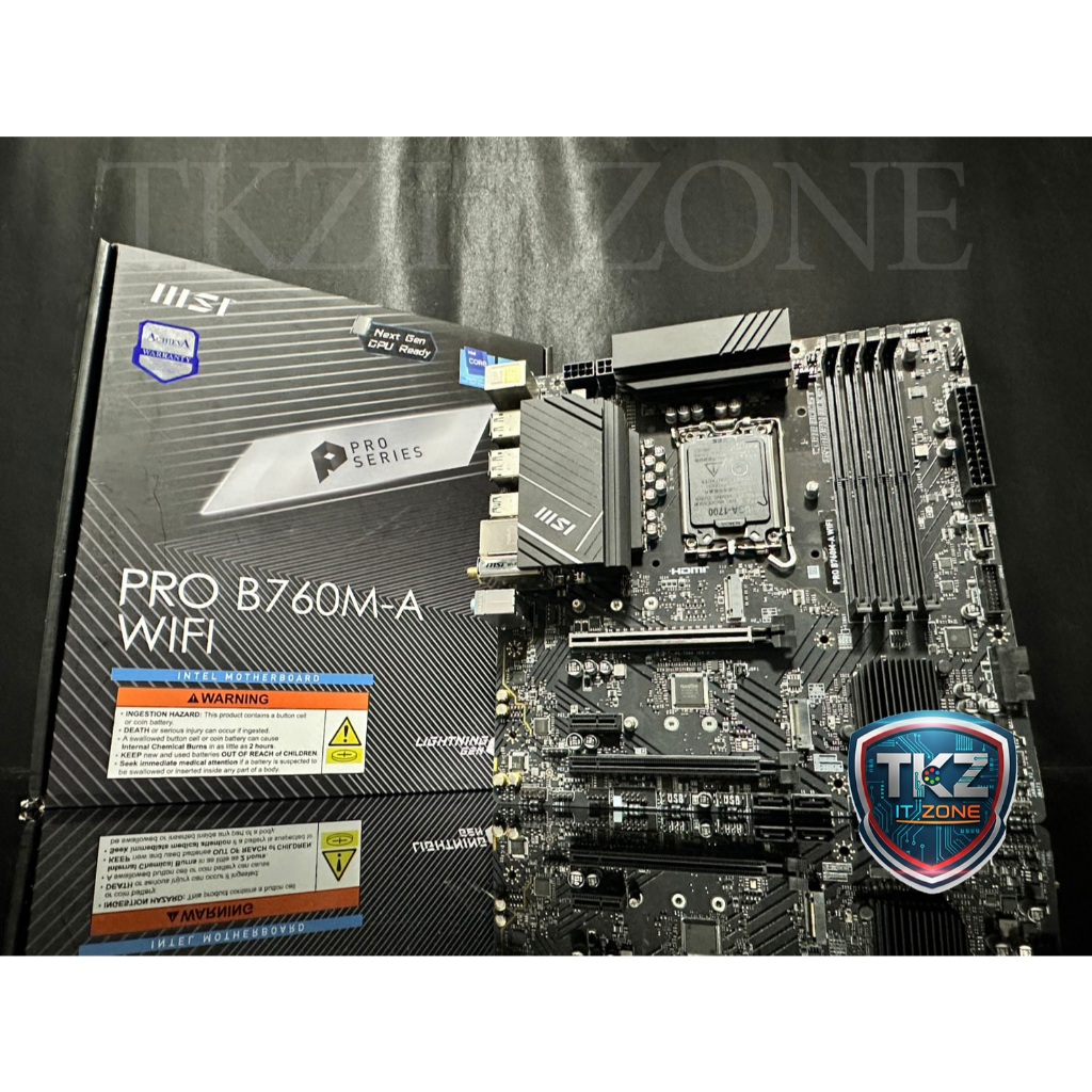 เมนบอร์ด(mainboard) MSI PRO B760M-A WIFI DDR5 (socket 1700) (มือสอง)