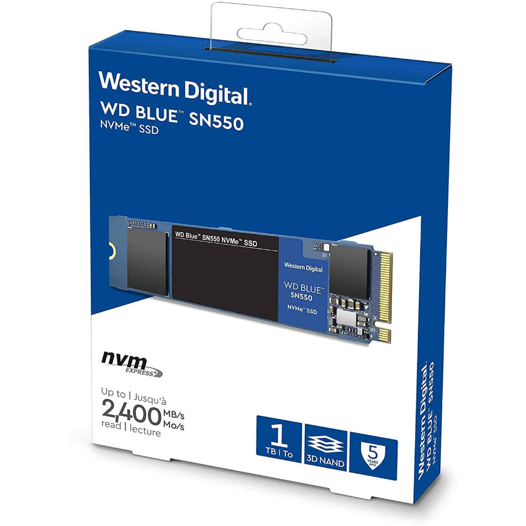 SSD HDD WD 1TB SN550 Blue NVMe (WDS100T2B0C) upto 2400MB/s