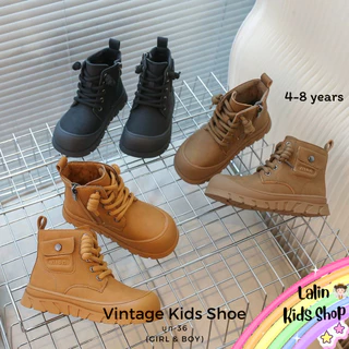 802C รองเท้าบูทเด็ก หนัง PU บุกำมะหยี่ นิ่ม (Girl & Boy) สำหรับน้อง 4-8 ขวบ พร้อมส่งในไทย B36 ✨❤️