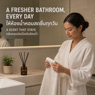 LONGLAI ก้านไม้หอมปรับอากาศ น้ำหอมบ้าน สูตรปราศจากแอลกอฮอล์ กลิ่นโรงแรม วานิลลา เลมอน ยูคาลิปตัส พีช | Reed Diffuser
