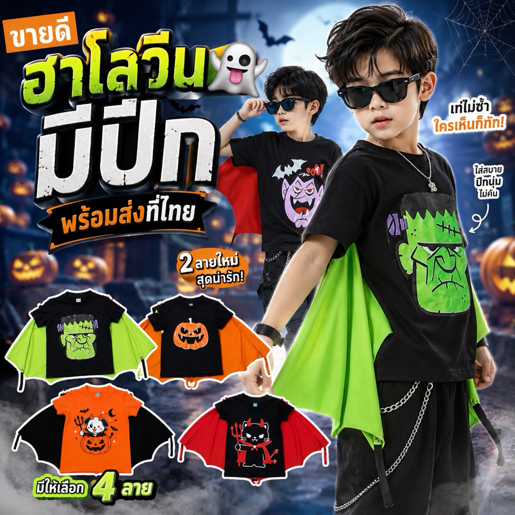 Hallow wing Halloween collection เสื้อเด็ก ฮาโลวีน (PB542)