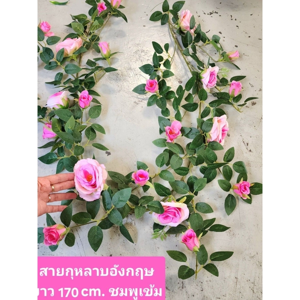 พร้อมส่ง ต้นกุหลาบเลื้อย เถาวัลย์กุหลาบปลอม เกรดพรีเมี่ยม ยาว170cm และกุหลาบพันปียาว200cm มีหลายสีให้เลือก สายกุหลาบ