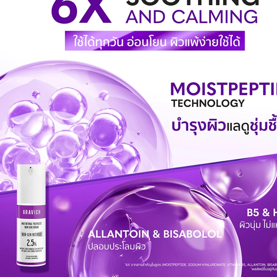 Gravich Max Retinal Youthless New Gen Serum 30ml เซรั่มเข้มข้นวิตามินเอทางเลือกอนุพันธ์ใหม่ thumbnail 8