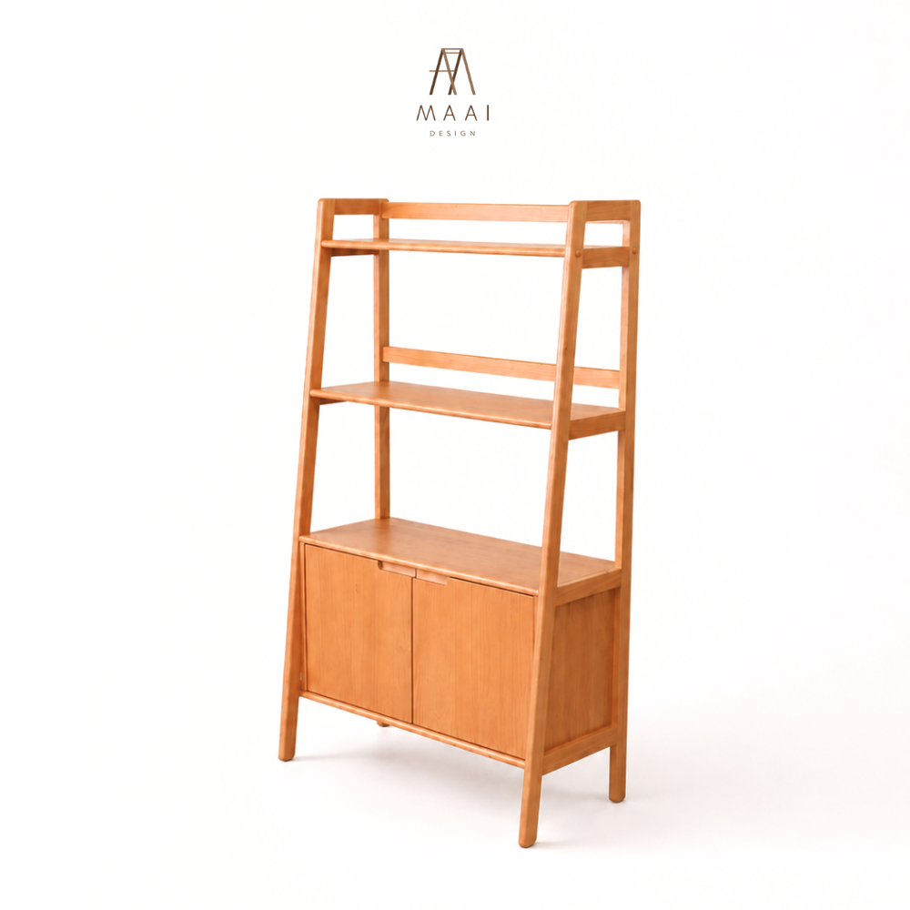 MAAI Design Shiyoko Shelf ชั้นวางของ ตู้เก็บของ อเนกประสงค์ ทำจากไม้แท้ ทั้้งตัว ประกอบสำเร็จ