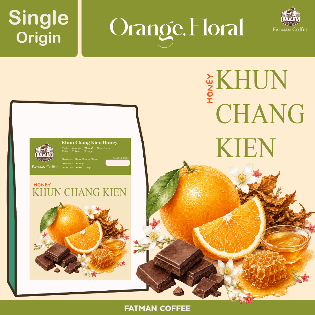 เมล็ดกาแฟคั่วอ่อนไปกลาง Khun Chang Kien Honey