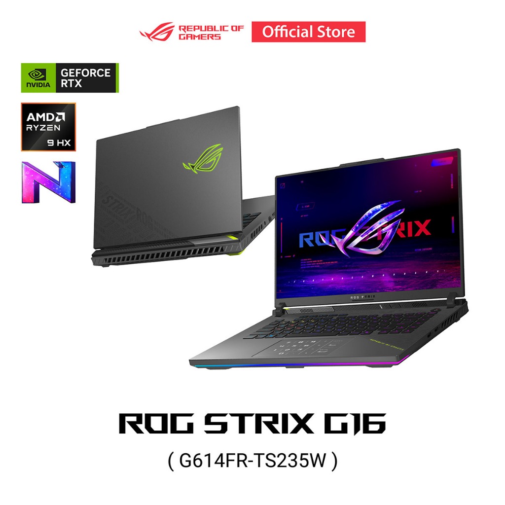 ASUS ROG Strix G16 (G614FR-TS235W) 16" 2.5K 16:10, AMD R9-9955HX3D, 32GB, 1TB SSD, RTX5070Ti, W11