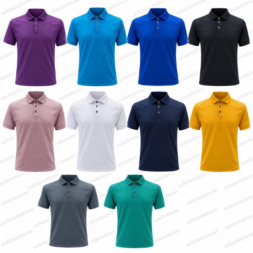 PoliganS (โพลิแกนเอส) เสื้อโปโล โพลิแกนเอส รหัส PS019 เสื้อโปโลปกเชิ้ต ผ้า POLYESTER มี 10 สี 10 ขนาด ไซส์ XS-6XL