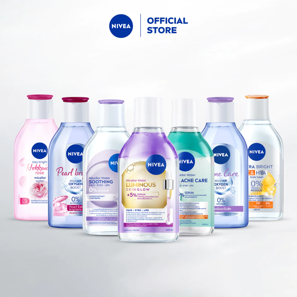 [สินค้าขายดี]นีเวีย ไมเซล่า คลีนซิ่ง เช็ดเครื่องสำอาง 400 มล. 2 ชิ้น NIVEA