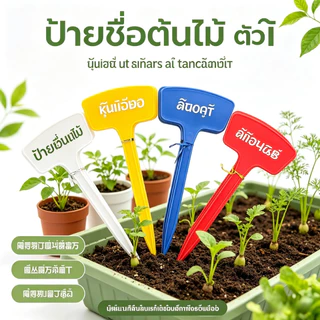 ป้ายชื่อต้นไม้พลาสติก PP 10 ชิ้น ขนาด 8x20cm กันน้ำ ทนทาน ป้ายแท็กปักดิน สำหรับสวน กระถางต้นไม้ เมล็ดพันธุ์