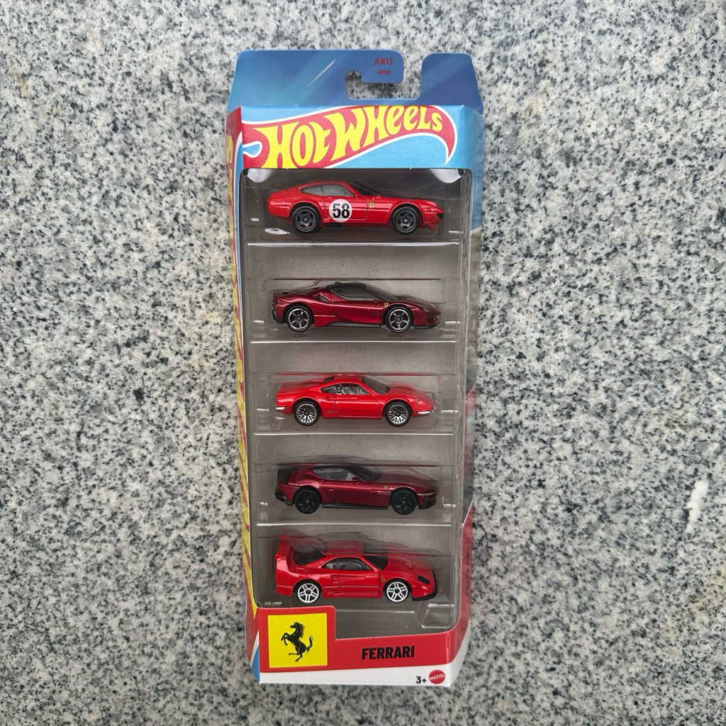 รถเหล็ก Hotwheels แพ็ค 5 คัน Ferrari