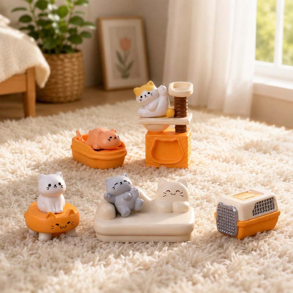 j322F บ้านจิ๋วบ้านแมวของเล่นตกแต่งบ้านจิ๋ว DIY 1/2/3 ชิ้น