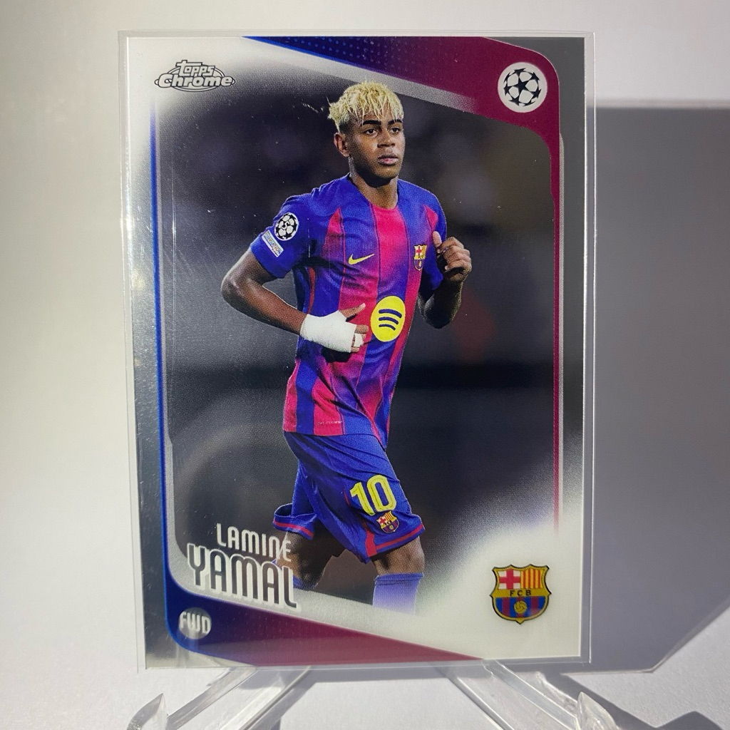 การ์ดนักฟุตบอล LAMINE YAMAL, BARCELONA, TOPPS  CHROME 2026, No.10, (jersey number)