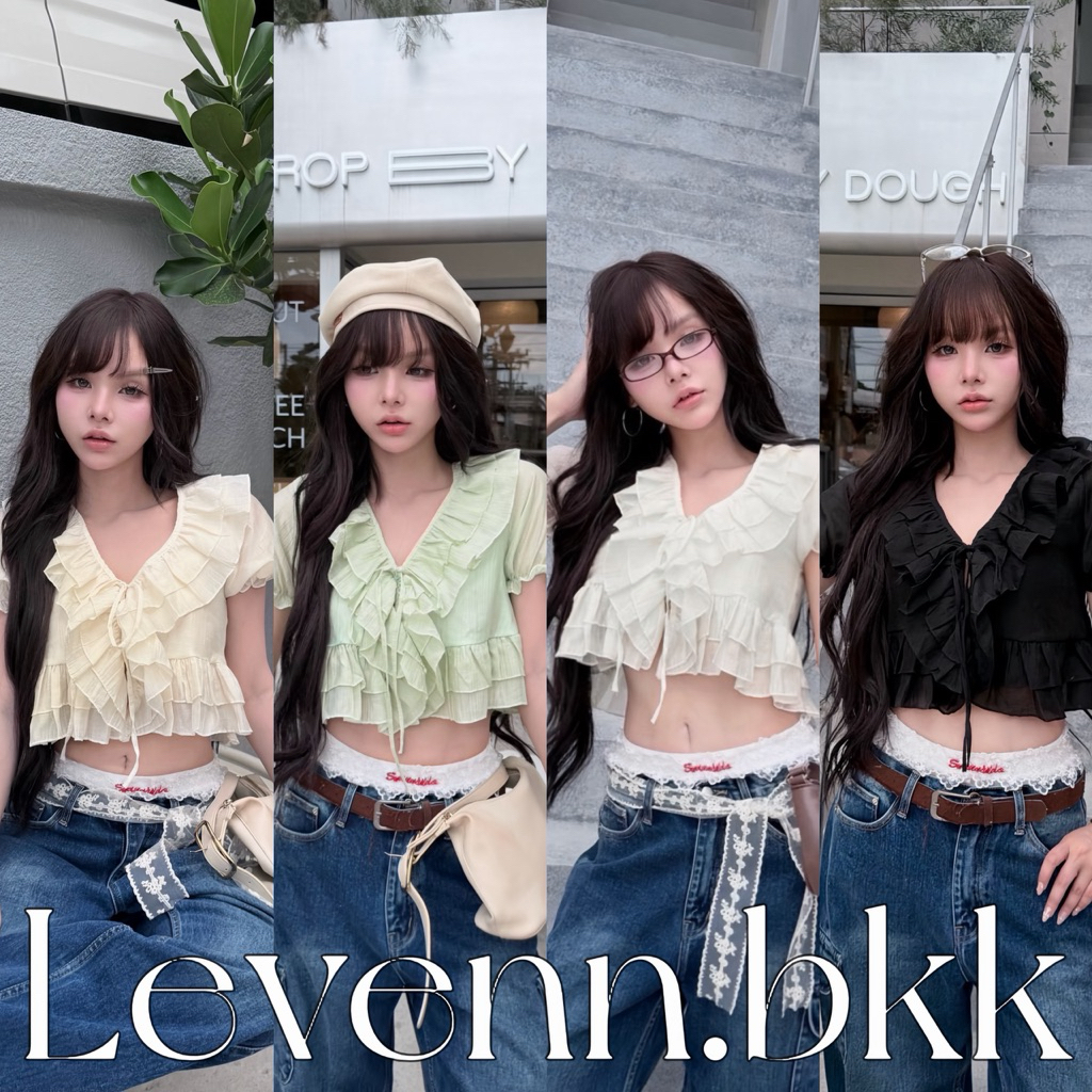 Levenn.bkk • Becca Top (บางนะคะ) เสื้อผ้าโรซี่ ดีเทล แต่ระบาย ฟีลๆ แมทง่าย สวย น่ารัก