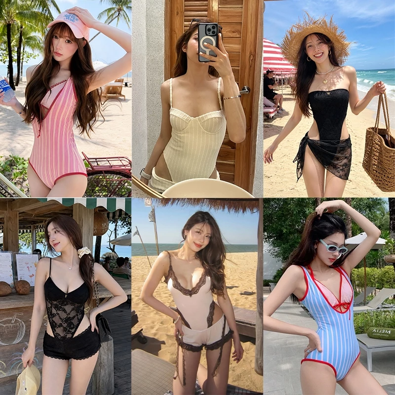 ส่งไวจากไทย ชุดว่ายน้ำผู้หญิง ชุดว่ายน้ำวันพีช สไตล์เกาหลี ผ้าแห้งไว มีฟองน้ำ เที่ยวทะเล#789