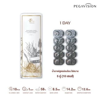 (NEW) PEGAVISION คอนแทคเลนส์สี รายวัน รุ่น KAORI สี Bergamot Brown (10 เลนส์/กล่อง)