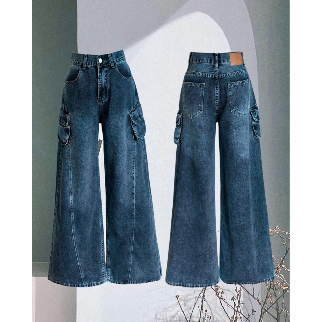 INFINITY : LOVY JEANS (โลวี่) กางเกงยีนส์รุ่นใหม่ เป็นยีนส์คาร์โก้ทรงขาใหญ่ที่ถูกต้อง ทรงเป๊ะ พรางหุ่นขั้นสุด
