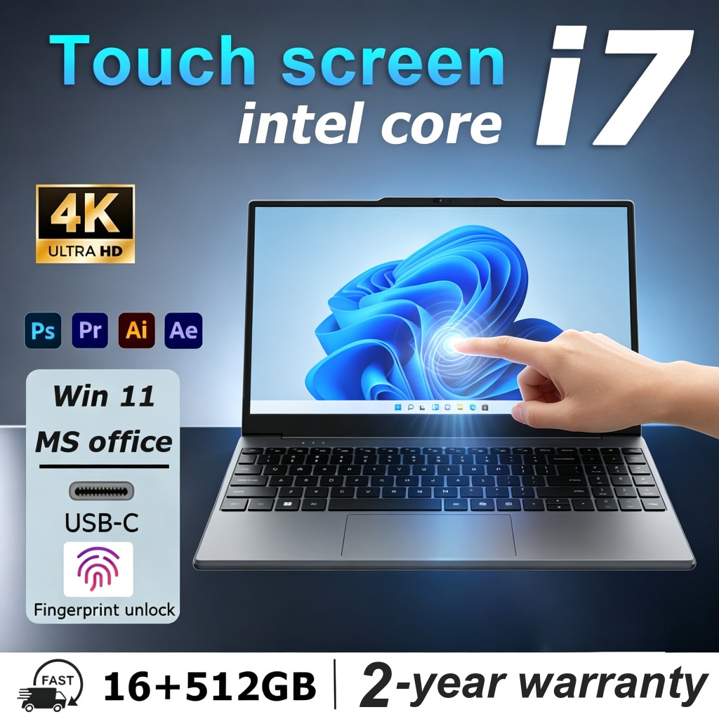 【หน้าจอสัมผัส】แบรนด์ใหม่ที่มีประสิทธิภาพสํานักงาน / เกม Intel core i7-9750H แล็ปท็อปอุปกรณ์เสริมฟรี 