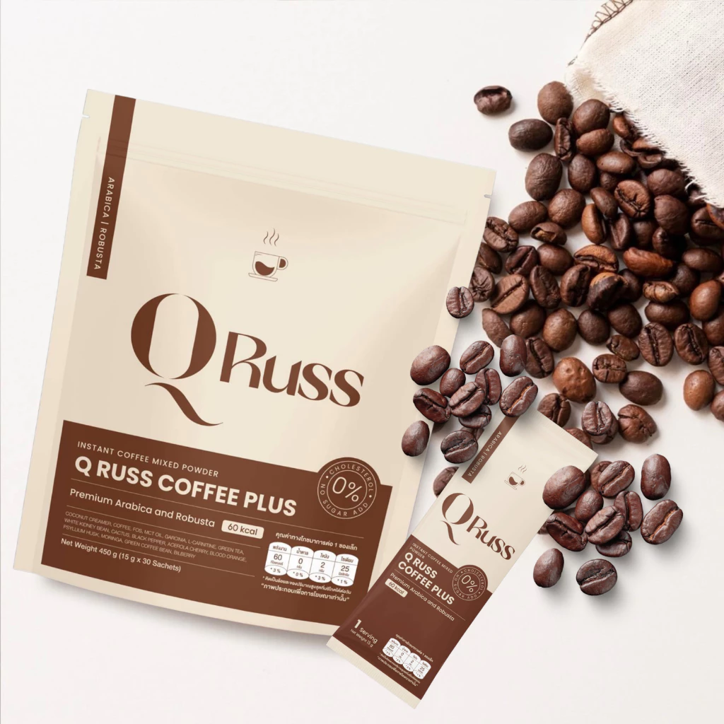 คิวรัสส์คอฟฟี่ กาแฟ Qruss Coffee กาเเฟคุมหิว หุ่นดี อิ่มนาน เผาพลาญไขมัน อร่อย เข้มข้น thumbnail 6