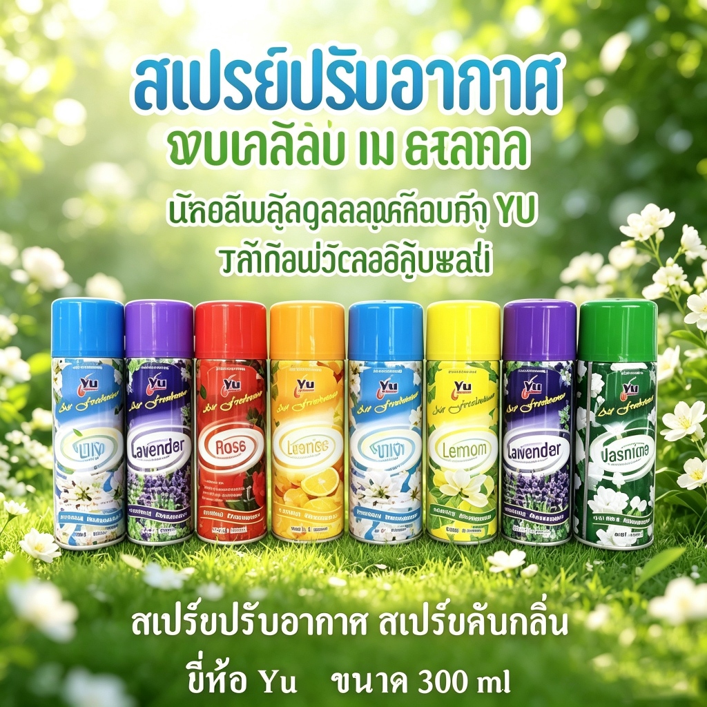 สเปรย์ปรับอากาศ สเปรย์ดับกลิ่นอับ 300ML น้ำหอมปรับอากาศห้องนอน ดับกลิ่นอับชื้น 6 กลิ่น หอมติดทนนาน
