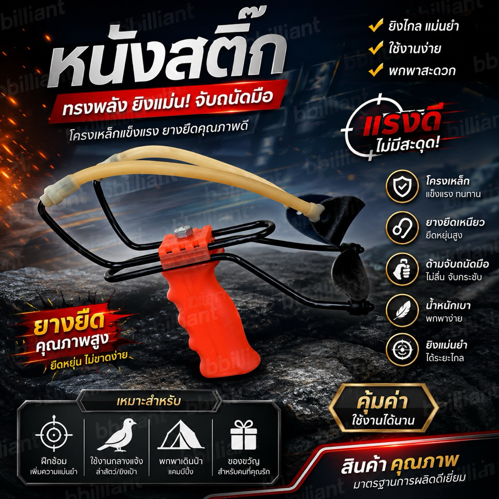 หนังสติ๊ก หนังสะติ๊ก หนังกะติ๊ก ล่าสัตว์Slingshot พร้อมฐานยิง