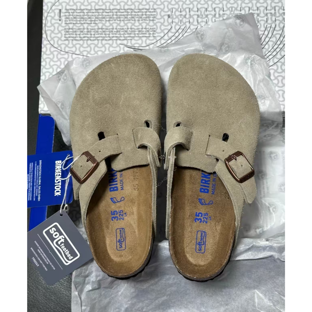 🔥รองเท้าแตะ Birkenstock รุ่น Boston แท้ 100% ทำจากหนังกลับ พื้นนุ่ม ช่วยรองรับส่วนโค้งของเท้า (จัดส่งตรงจากโรงงาน)