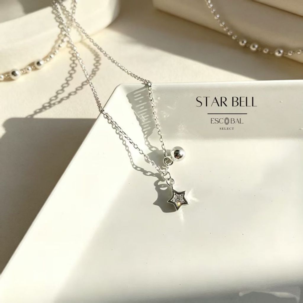 ESCOBAL สร้อยคอเงินแท้ Star Bell สร้อยคอเพชร ของขวัญให้แฟน ไม่ลอกไม่ดำ สไตล์ใหม่ สร้อยคอแฟชั่น