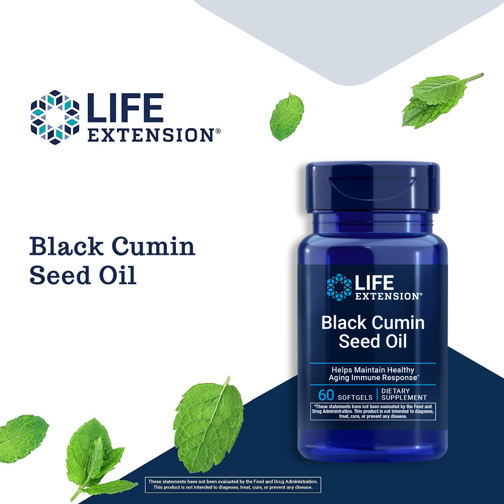 Life Extension Black Cumin Seed Oil 60 แคปซูล อาหารเสริมระบบภูมิคุ้มกัน