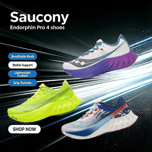 【รองเท้าวิ่งของแท้100%】Saucony Endorphin Pro 4 รองเท้ากีฬา